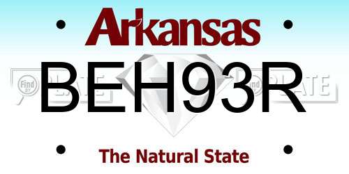 BEH93R Arkansas License Plate