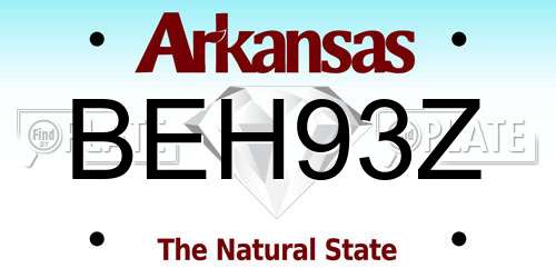 BEH93Z Arkansas License Plate