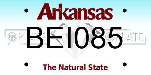 BEI085 Arkansas License Plate