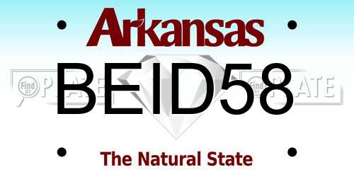 BEID58 Arkansas License Plate