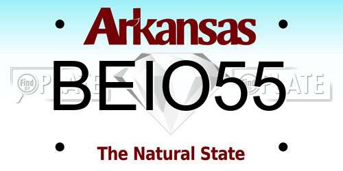 BEIO55 Arkansas License Plate