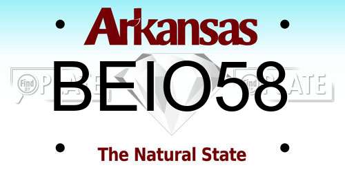 BEIO58 Arkansas License Plate