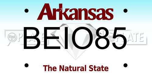 BEIO85 Arkansas License Plate
