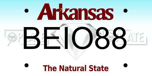 BEIO88 Arkansas License Plate