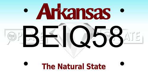 BEIQ58 Arkansas License Plate