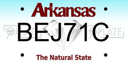 BEJ71C Arkansas License Plate