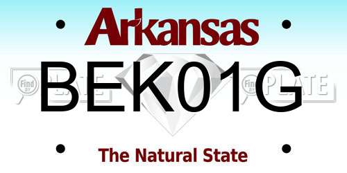 BEK01G Arkansas License Plate
