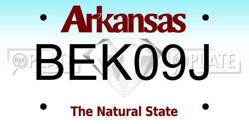 BEK09J Arkansas License Plate