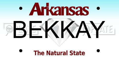BEKKAY Arkansas License Plate