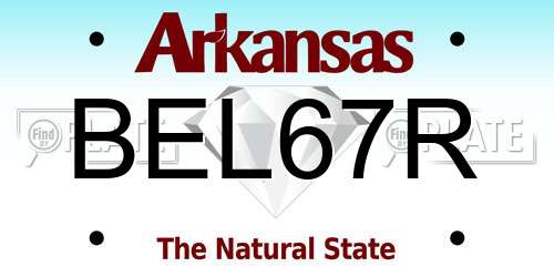 BEL67R Arkansas License Plate