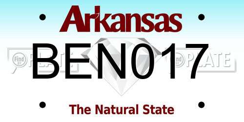 BEN017 Arkansas License Plate