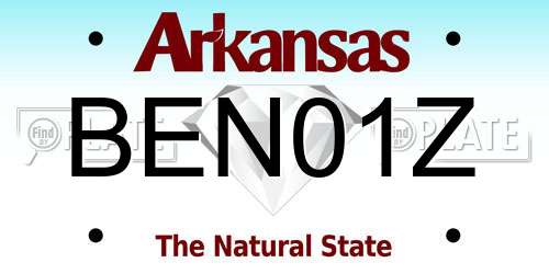 BEN01Z Arkansas License Plate
