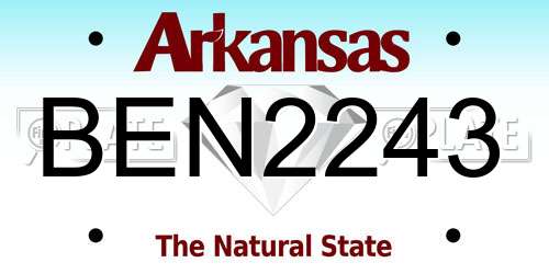 BEN2243 Arkansas License Plate