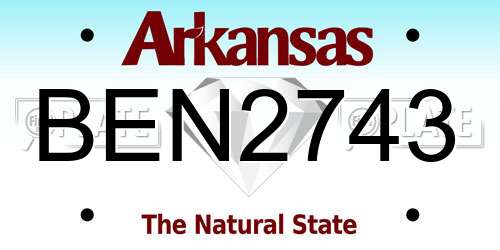 BEN2743 Arkansas License Plate