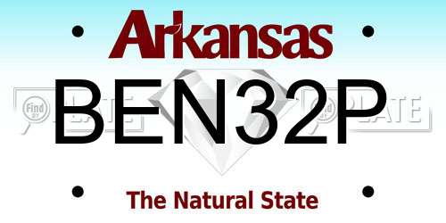 BEN32P Arkansas License Plate