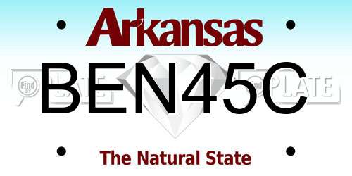 BEN45C Arkansas License Plate