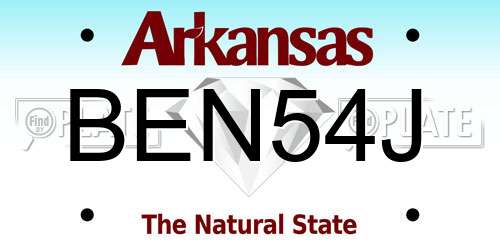 BEN54J Arkansas License Plate