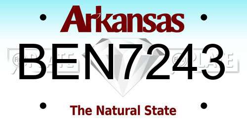 BEN7243 Arkansas License Plate