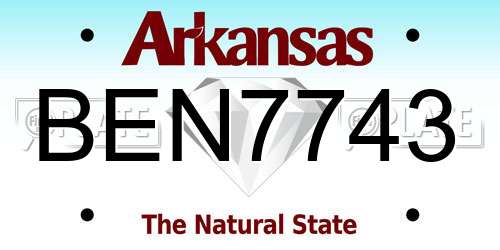 BEN7743 Arkansas License Plate
