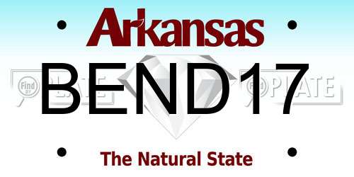 BEND17 Arkansas License Plate