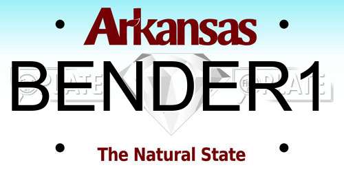 BENDER1 Arkansas License Plate