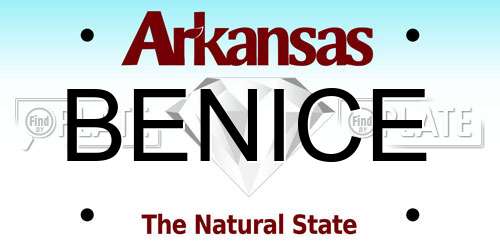 BENICE Arkansas License Plate