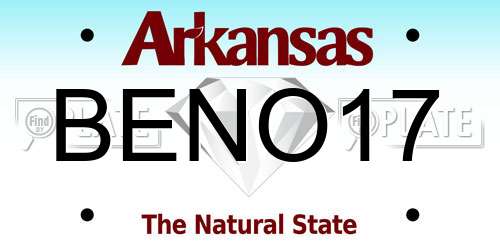 BENO17 Arkansas License Plate