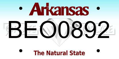 BEO0892 Arkansas License Plate