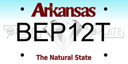 BEP12T Arkansas License Plate