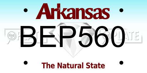 BEP560 Arkansas License Plate