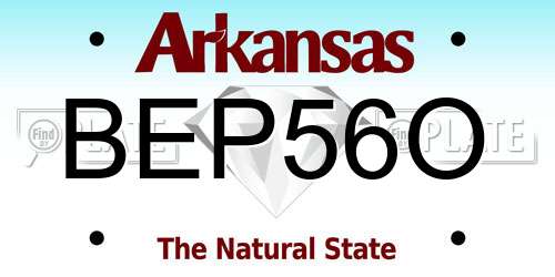 BEP56O Arkansas License Plate