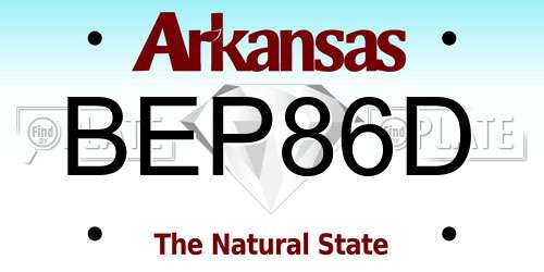 BEP86D Arkansas License Plate