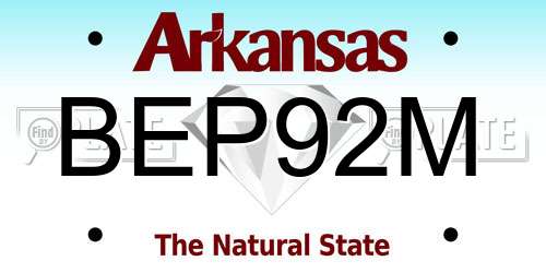 BEP92M Arkansas License Plate