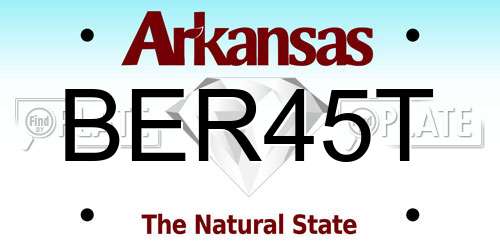 BER45T Arkansas License Plate