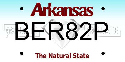 BER82P Arkansas License Plate