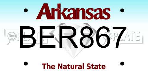 BER867 Arkansas License Plate