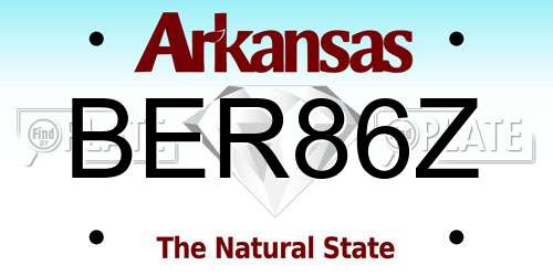 BER86Z Arkansas License Plate