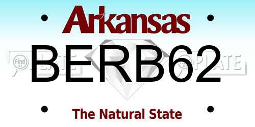 BERB62 Arkansas License Plate