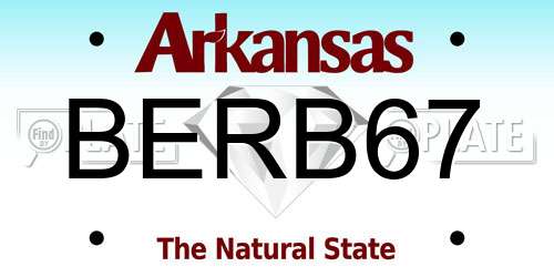 BERB67 Arkansas License Plate