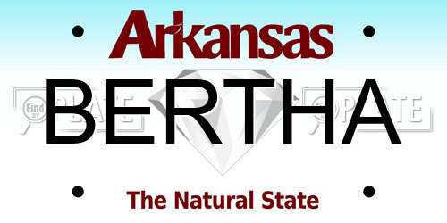 BERTHA Arkansas License Plate