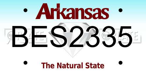 BES2335 Arkansas License Plate