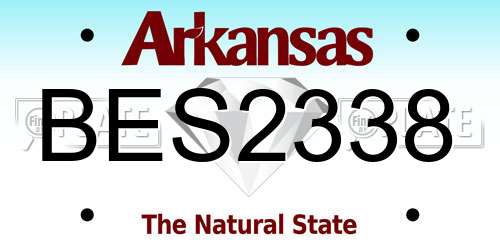 BES2338 Arkansas License Plate