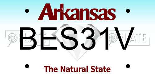 BES31V Arkansas License Plate