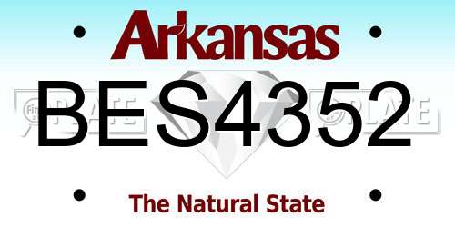 BES4352 Arkansas License Plate