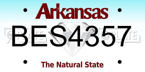 BES4357 Arkansas License Plate