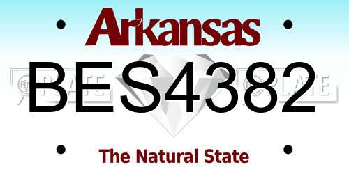 BES4382 Arkansas License Plate