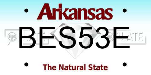 BES53E Arkansas License Plate