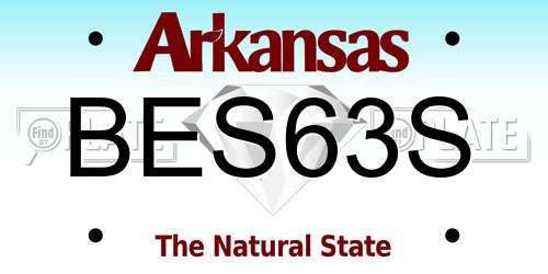 BES63S Arkansas License Plate