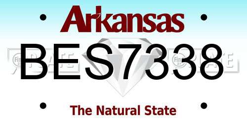 BES7338 Arkansas License Plate