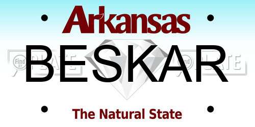BESKAR Arkansas License Plate